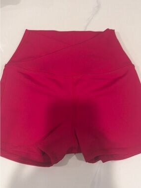 High-Rise Women's Performance Shorts in Deep Pink